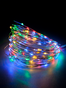 Огонек OG-LDG12 гирлянда LED RGB-импульс (3м,2*AA) (УПАКОВКА 10ШТ)